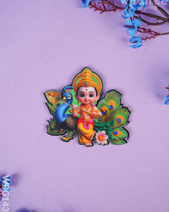 Baby Murugan With Peacock Fridge Magnet - Wbg1431 Rg