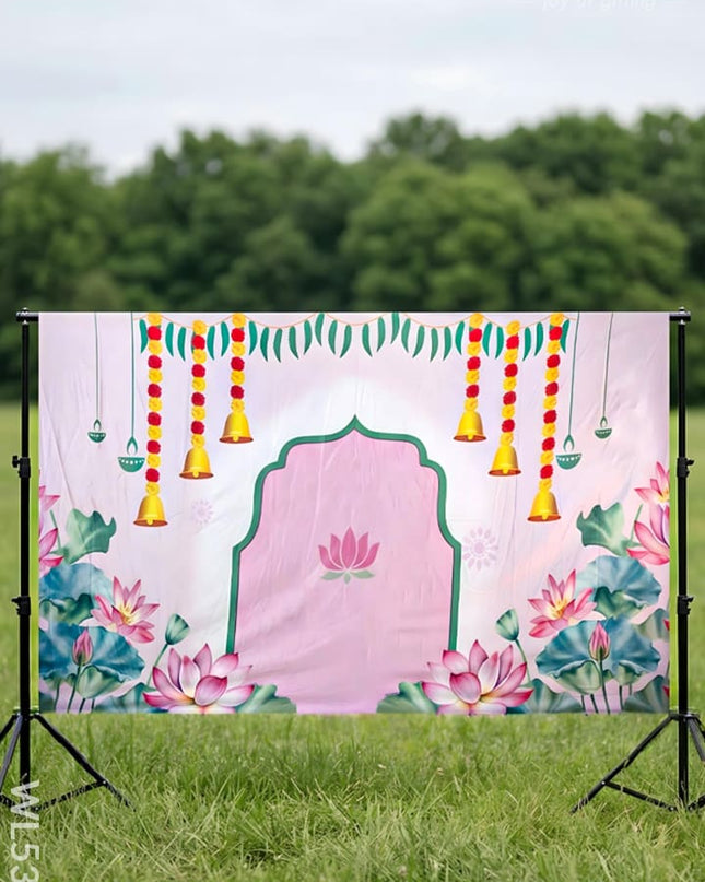 Back Drop - Lotus Pichwai Design - WL5358 - Backdrops