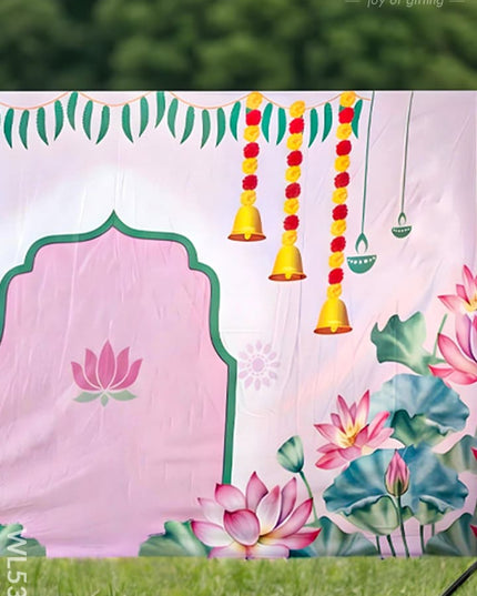 Back Drop - Lotus Pichwai Design - WL5358 - Backdrops