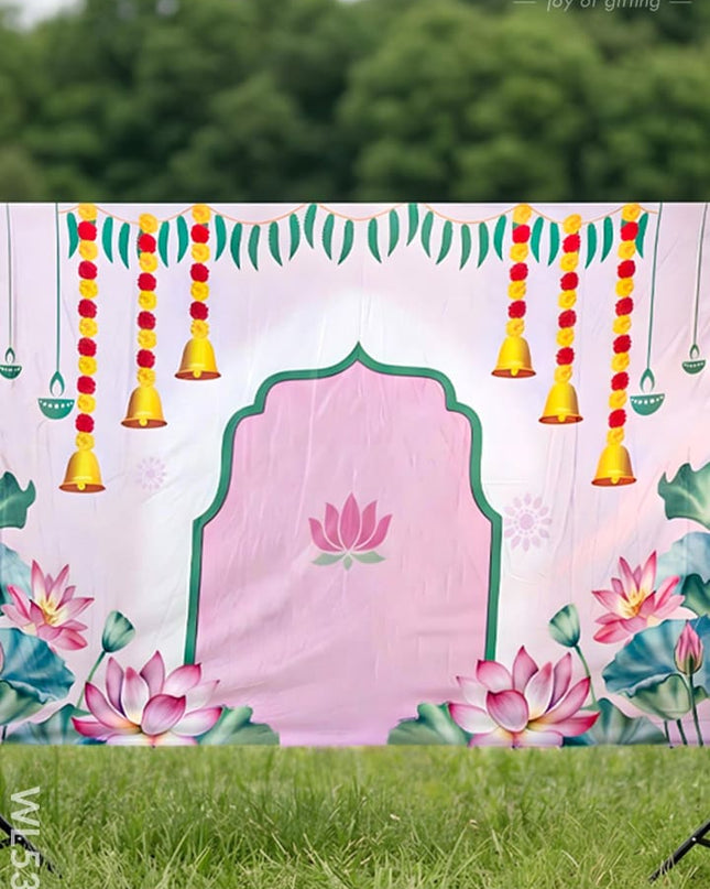 Back Drop - Lotus Pichwai Design - WL5358 - Backdrops