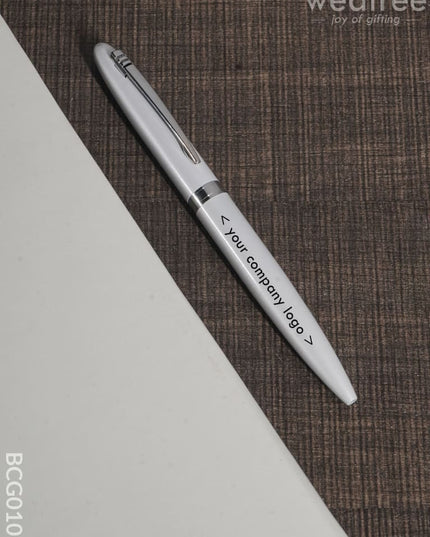Ball Point Roller Pen (Pearl White Finish) - Bcg0100 Office Utility