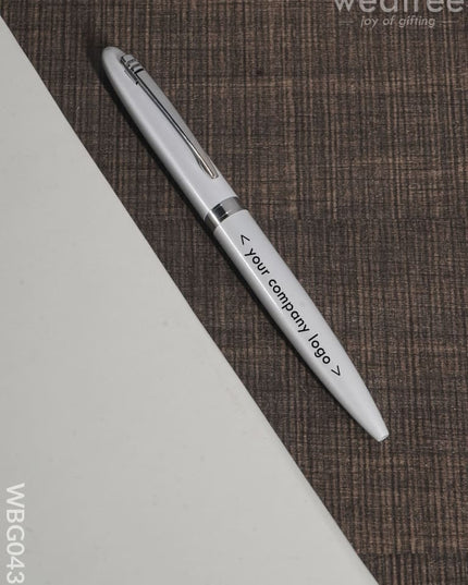 Ball Point Roller Pen (Pearl White Finish) - Wbg0432 Corporate Gifts