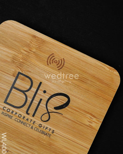Bamboo Wireless Charger With Usb Hub - 15W Wl4004 Personalised Gifts
