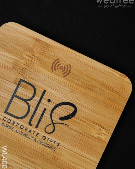 Bamboo Wireless Charger With Usb Hub - 15W Wl4004 Personalised Gifts