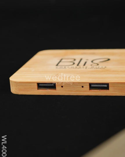Bamboo Wireless Charger With Usb Hub - 15W Wl4004 Personalised Gifts