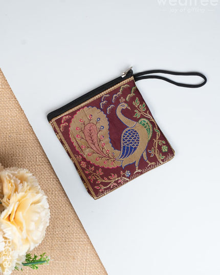 Banarasi Coin Purse - 5 inch - WBG1840 - Clutches & Purses