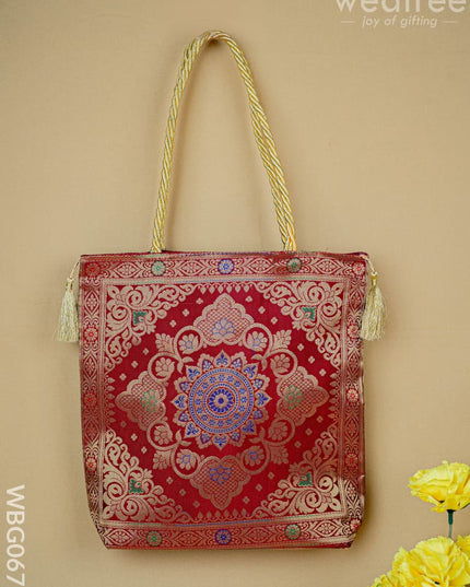 Banarasi Handbag (10 X 10) - WBG0670 - Hand Bags