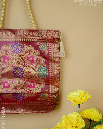 Banarasi Handbag (10 X 10) - WBG0670 - Hand Bags
