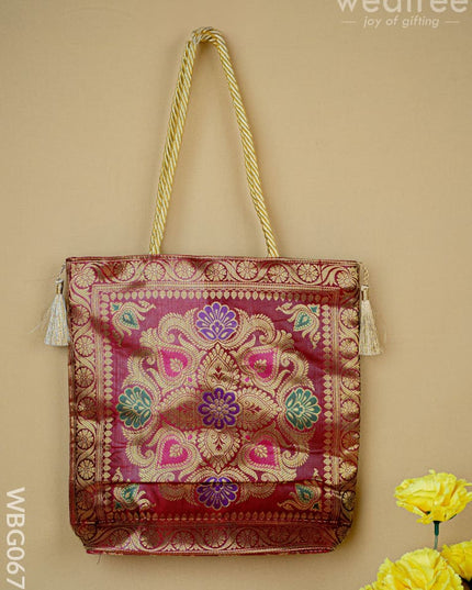 Banarasi Handbag (10 X 10) - WBG0670 - Hand Bags