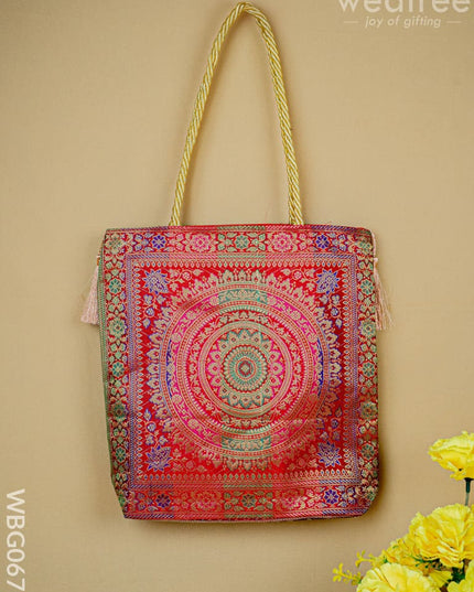 Banarasi Handbag (10 X 10) - WBG0670 - Hand Bags