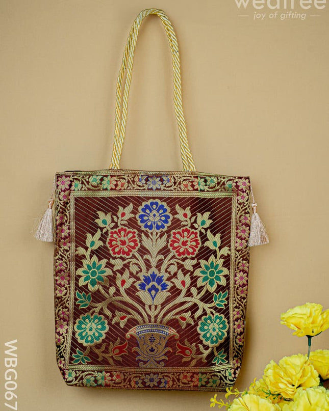 Banarasi Handbag (10 X 10) - WBG0670 - Hand Bags