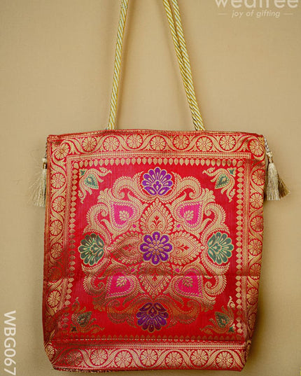 Banarasi Handbag (10 X 10) - WBG0670 - Hand Bags