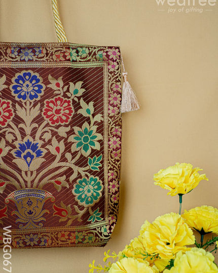 Banarasi Handbag (10 X 10) - WBG0670 - Hand Bags