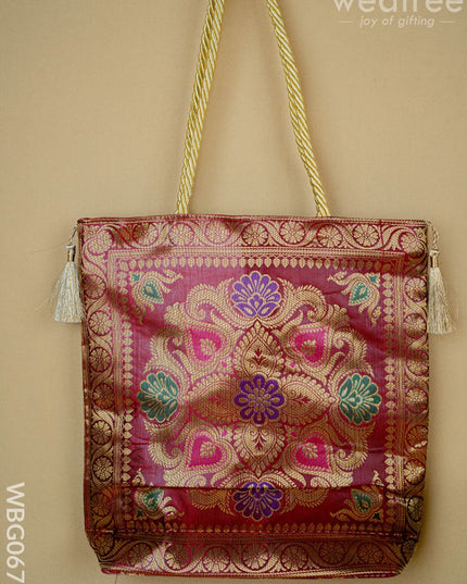 Banarasi Handbag (10 X 10) - WBG0670 - Hand Bags