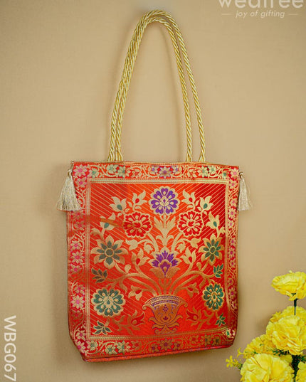 Banarasi Handbag (10 X 10) - WBG0670 - Hand Bags