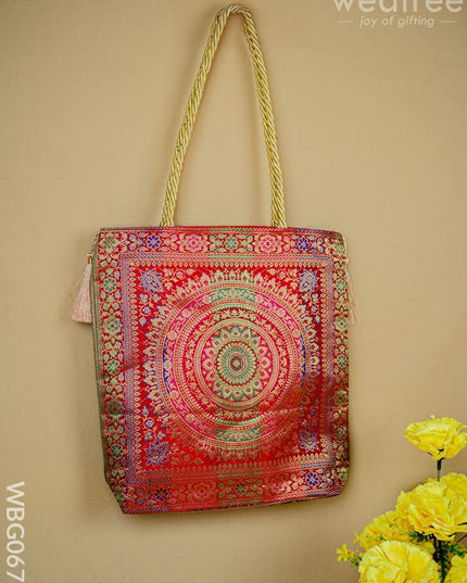 Banarasi Handbag (10 X 10) - WBG0670 - Hand Bags
