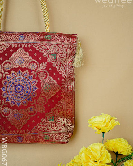 Banarasi Handbag (10 X 10) - WBG0670 - Hand Bags