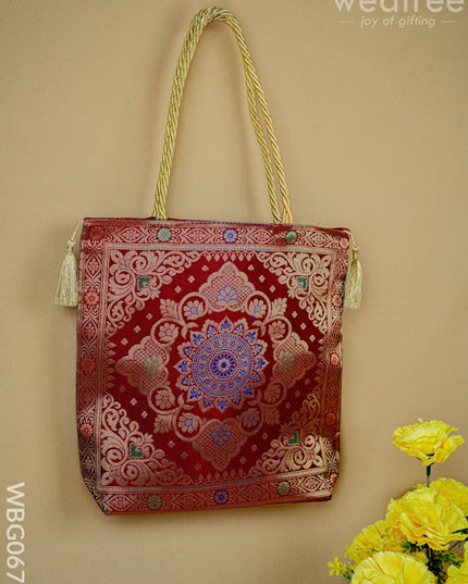 Banarasi Handbag (10 X 10) - WBG0670 - Hand Bags