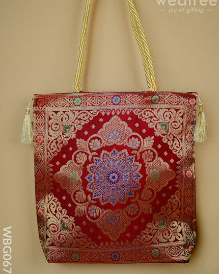 Banarasi Handbag (10 X 10) - WBG0670 - Hand Bags