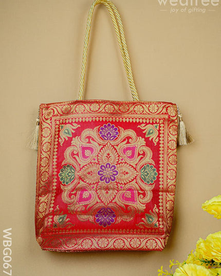 Banarasi Handbag (10 X 10) - WBG0670 - Hand Bags