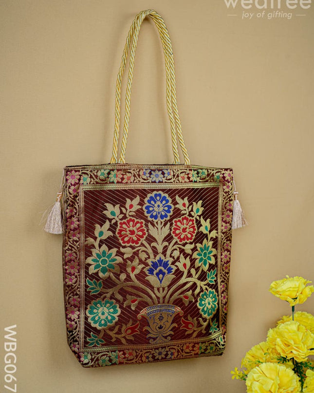 Banarasi Handbag (10 X 10) - WBG0670 - Hand Bags