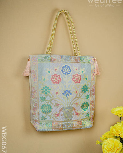 Banarasi Handbag (10 X 10) - WBG0670 - Hand Bags