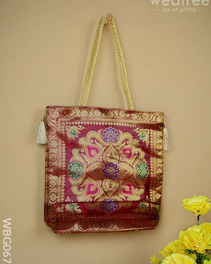 Banarasi Handbag (10 X 10) - WBG0670 - Hand Bags