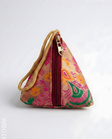 Banarasi Triangle Pouch - 5 inch - WBG1993 - Clutches & Purses