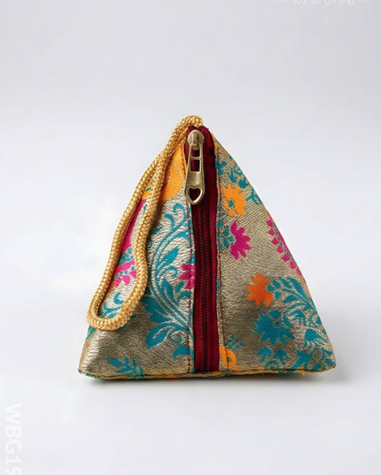 Banarasi Triangle Pouch - 5 inch - WBG1993 - Clutches & Purses