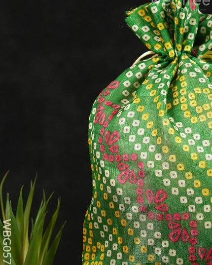 Bandhani Print String Bag (12X9) - Wbg0573 Bags
