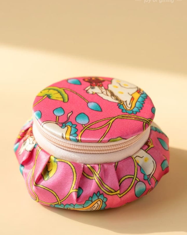 Bangle Box with Pichwai Print Fabric - WBG1052 - Jewellery Holders RG