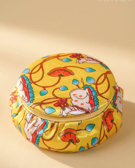 Bangle Box with Pichwai Print Fabric - WBG1052 - Jewellery Holders RG