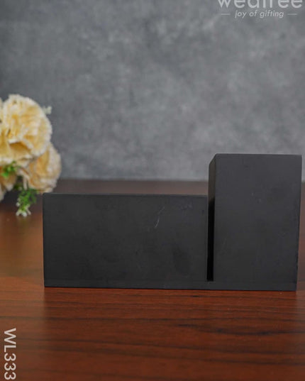 Black Matte Finish Pen Stand With Clock - Wl3337 Corporate Gifts