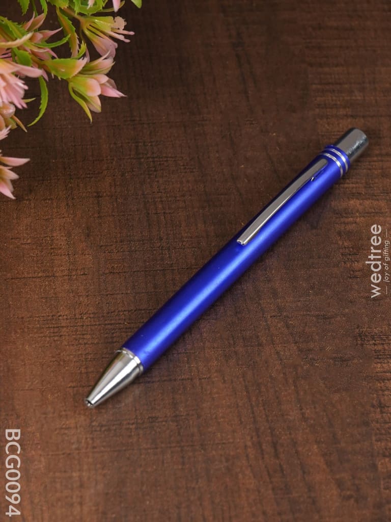 Blue Matte With Silver Finish - Ball Point Pen Bcg0094 Office Utility