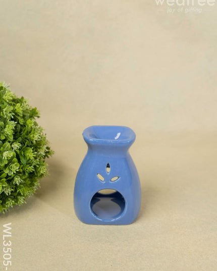 Blue Pottery Diffuser Candle Holder With Lavender Oil And Incense Sticks - Wl3505-2 Candles &