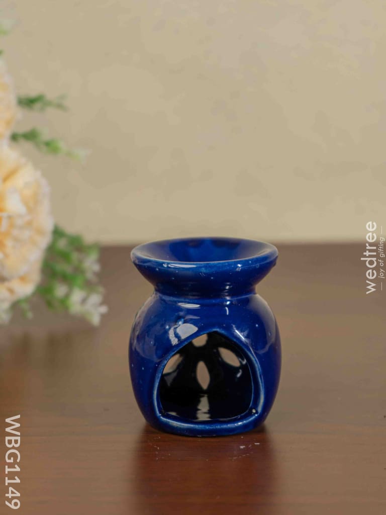 Blue Pottery Diffuser Candle Holder With Lavender Oil - Wbg1149 Home Decors