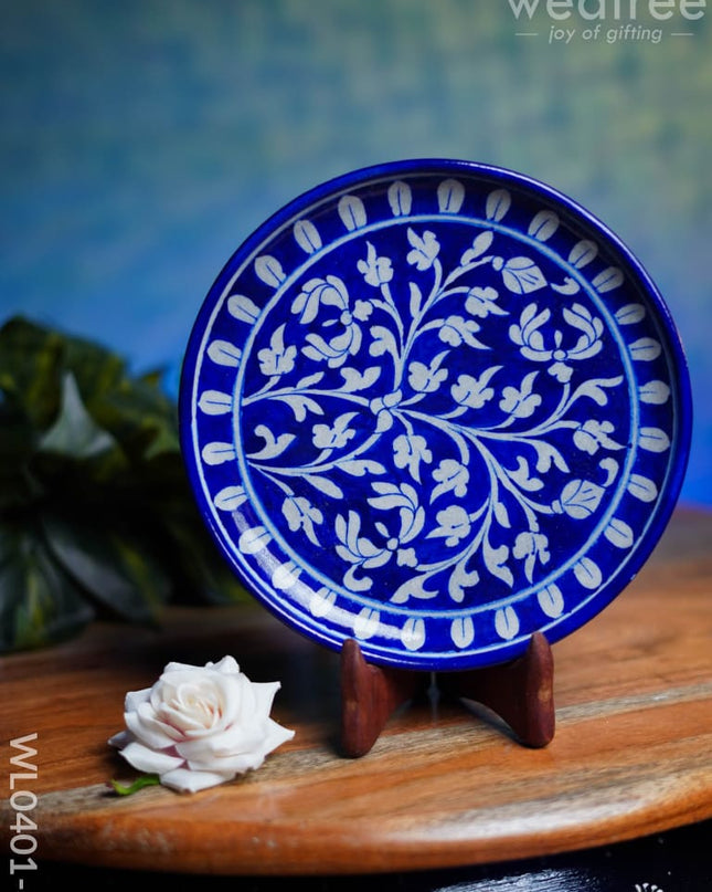 Blue Pottery Floral Plate - Wl0401 1