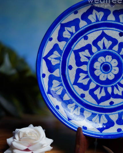 Blue Pottery Floral Plate - Wl0401