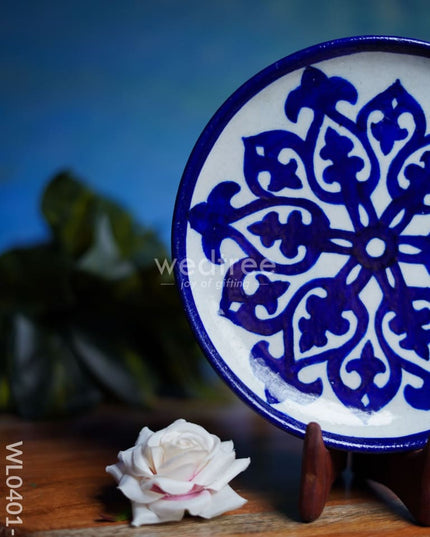 Blue Pottery Floral Plate - Wl0401