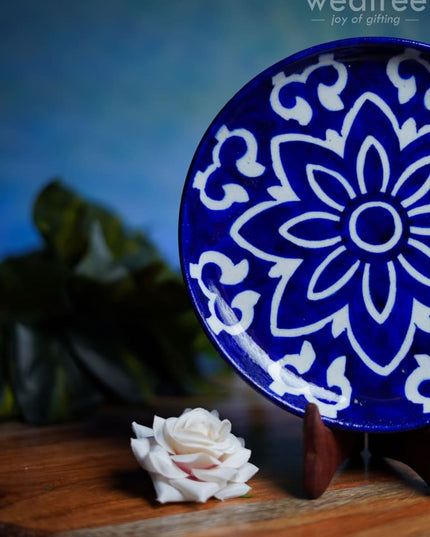 Blue Pottery Floral Plate - Wl0401