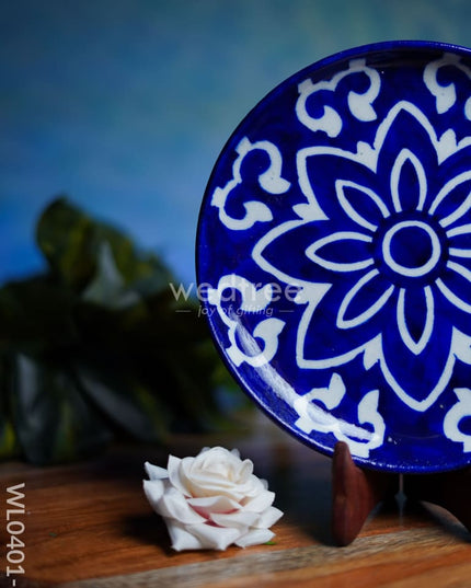 Blue Pottery Floral Plate - Wl0401