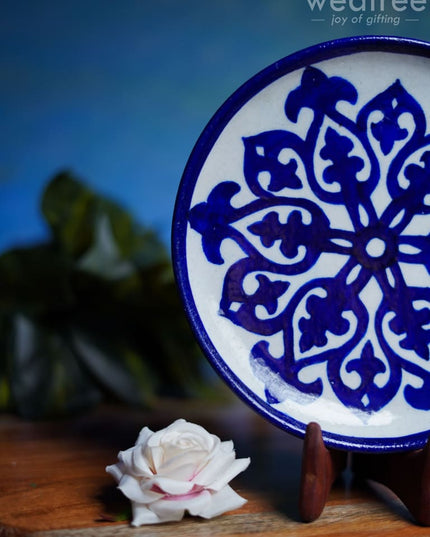 Blue Pottery Floral Plate - Wl0401