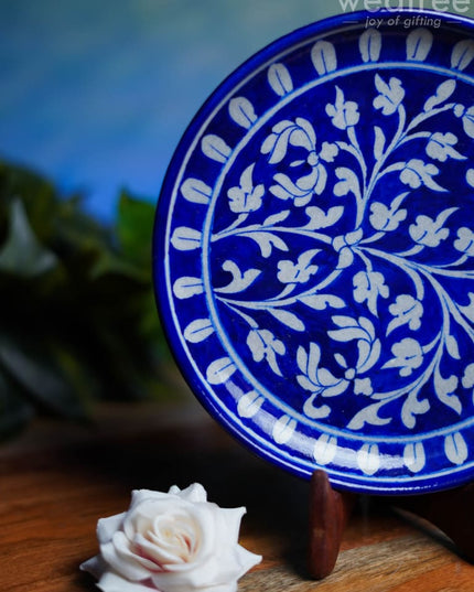 Blue Pottery Floral Plate - Wl0401