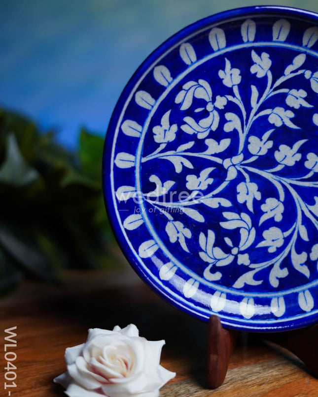 Blue Pottery Floral Plate - Wl0401