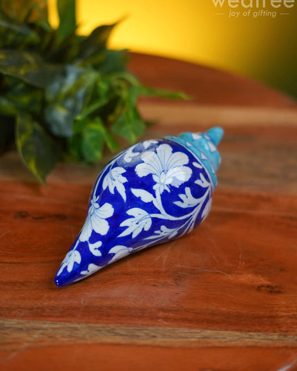 Blue Pottery Floral Shell - Wl0413