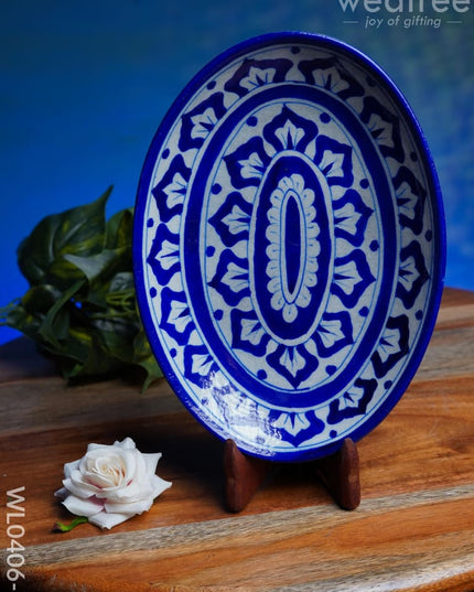 Blue Pottery Oval Shaped Tray - Wl0406 2