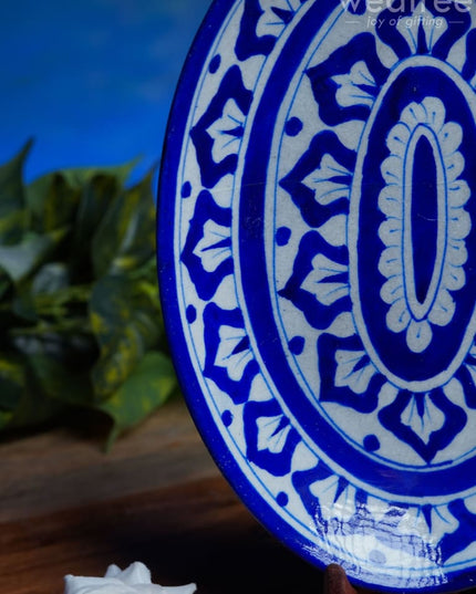 Blue Pottery Oval Shaped Tray - Wl0406