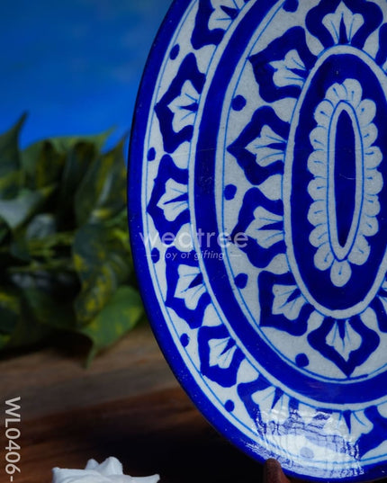 Blue Pottery Oval Shaped Tray - Wl0406
