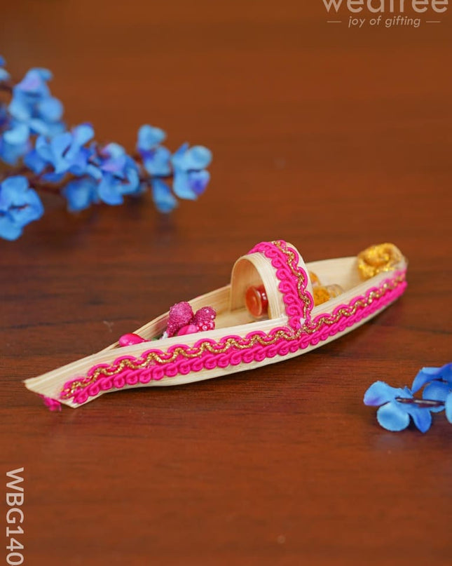 Boat Haldi Kumkum Set - Wbg1404 Fancy Holder Rg