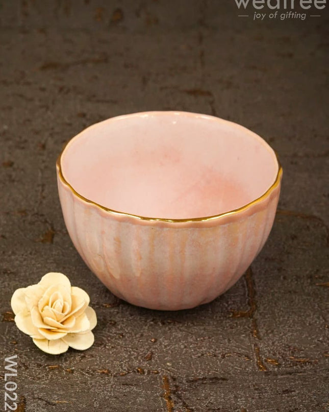 Bowl Antique (Light Pink & Gold) - Set Of 2 Wl0224 Ceramics